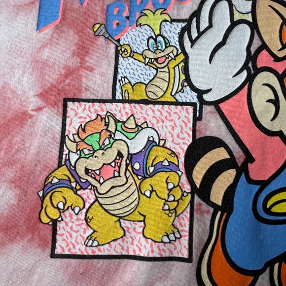 Nintendo Super Mario Brothers 3 brand Small Tie-Dyed Graphic Shirt Bowser - Picture 3 of 10